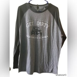Ouray Charcoal and Black Graphic Long Sleeve Tee
